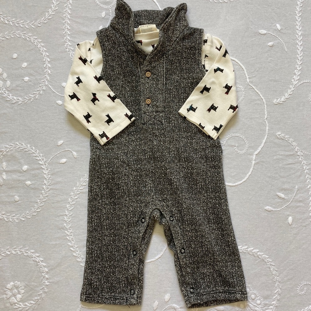 First Impressions Overalls & Scotty Dog Shirt 2PC